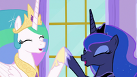 Celestia and Luna sisterly high-hoof S9E13