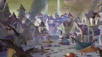 MLP The Movie background art - Canterlot in ruins