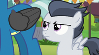 Rumble looking annoyed at Thunderlane S7E21