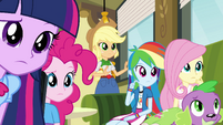 Twilight and Pinkie Pie are confused.