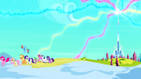 A distant view of the Crystal Empire.