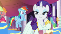 Rarity "the barest hint of floral notes and"; Rainbow shocked S5E15