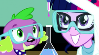 Twilight Sparkle and Spike doing chemistry SS14