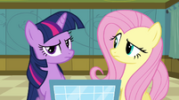 Twilight and Fluttershy puzzled S2E16