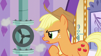 Applejack looking at the leaky pipe again S6E10