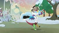 Discord gratefully hugging Rainbow Dash MLPBGE