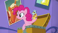 Pinkie holds a Brutus Force toy S5E19