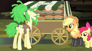 Pony in dreadlocks taking a pie S4E17