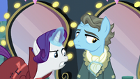 Rarity about to loosen Wind Rider's scarf S5E15