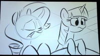 S5 animatic 95 Rarity making a comment about the town's lack of architectural style