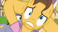 Caramel with panicked derpy eyes S7E14