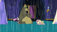 Fluttershy and animals in a castle flood S6E21
