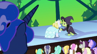 Luna watching pony version of Wicked S9E13