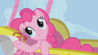 Pinkie Pie commenting about the race S1E13