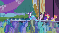 Rarity and CMC walking on the catwalk S4E13