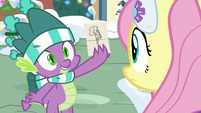 Spike holding up Rainbow Dash cutie mark MLPBGE