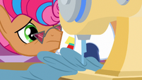 Starstreak's fabric snags in sewing machine S7E9