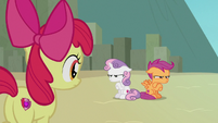 Apple Bloom watches Sweetie and Scootaloo sulk S8E6