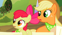 Applejack and Apple Bloom look to their side S2E05