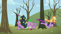 Applejack and Twilight tie up tree instead of Spike S2E10