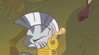 Applejack pulling Zecora's ear S1E09