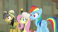 Daring, Fluttershy, and RD hear Ahuizotl S9E21