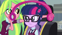 Lemon Zest about to put her headphones on Sci-Twi EG3