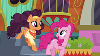 Pinkie Pie reassuring Saffron Masala S6E12