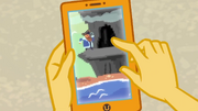 Pirate mobile game on Sunset's phone EGDS13