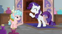 Rarity hugging her crates S8E16