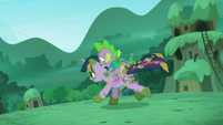 Twilight and Spike runs to escape S5E26