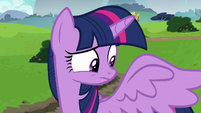 Twilight looking at her own wings S8E24