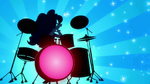 Abstract Pinkie Pie clapping her hands at drumset EG2