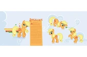 Applejack's Description.jpg (28 KB) Early designs for Applejack. The only thing they changed was adding a hat. Unfortunately the writing is too small to read.