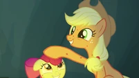Applejack "Rockhoof was a tiny little fella" S7E16.png (793 KB) "You see, Rockhoof was a tiny little fella..."