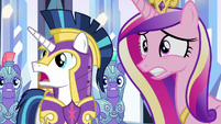 Cadance and Shining Armor filled with dread S9E1