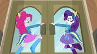 Pinkie Pie and Rarity opening the doors EG