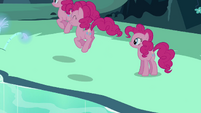 Pinkie Pie sees her clones hopping around S3E03