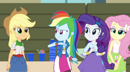 Rainbooms walk over to the Dazzlings EG2