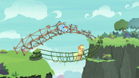 Rainbow and AJ making bridges on top of each other S8E9