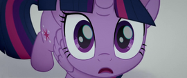 Twilight Sparkle sees giant cake falling toward her MLPTM