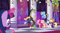 Ponies and Discord see Twilight approach S9E17