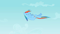 Rainbow Dash doing a backstroke in midair S2E07