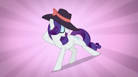 Rarity being fabulous while wearing a hat S5E15