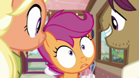 Scootaloo surprised by Snap Shutter's words S9E12