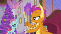 Smolder looks unamused at Ocellus S8E16