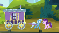 Trixie and Starlight trotting together S8E19