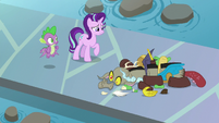 Discord in pieces on the ground S8E15