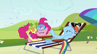 Pinkie Pie drying like a dog S3E3