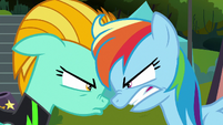 Rainbow Dash and Lightning Dust face-to-face S8E20
